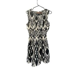 Speed Control‎ New York Womens Sz L Geometric Print Sleeveless Dress Zip Pockets